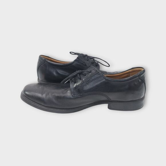 Mens Clarks Soft Cushion Black Dress Shoes Scuff on Left Toe Size 8M - Picture 9 of 13